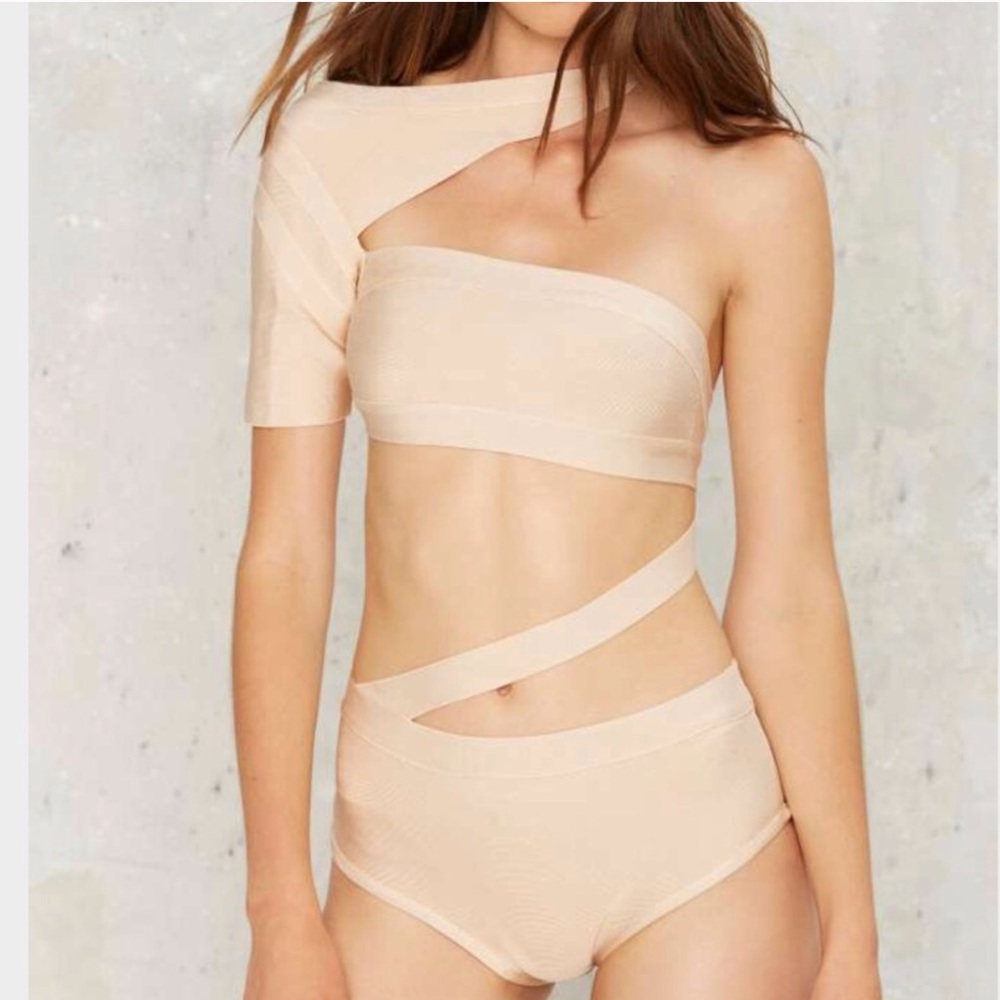 Blue BOSSA Band I Am Telling You Strappy Bodysuit